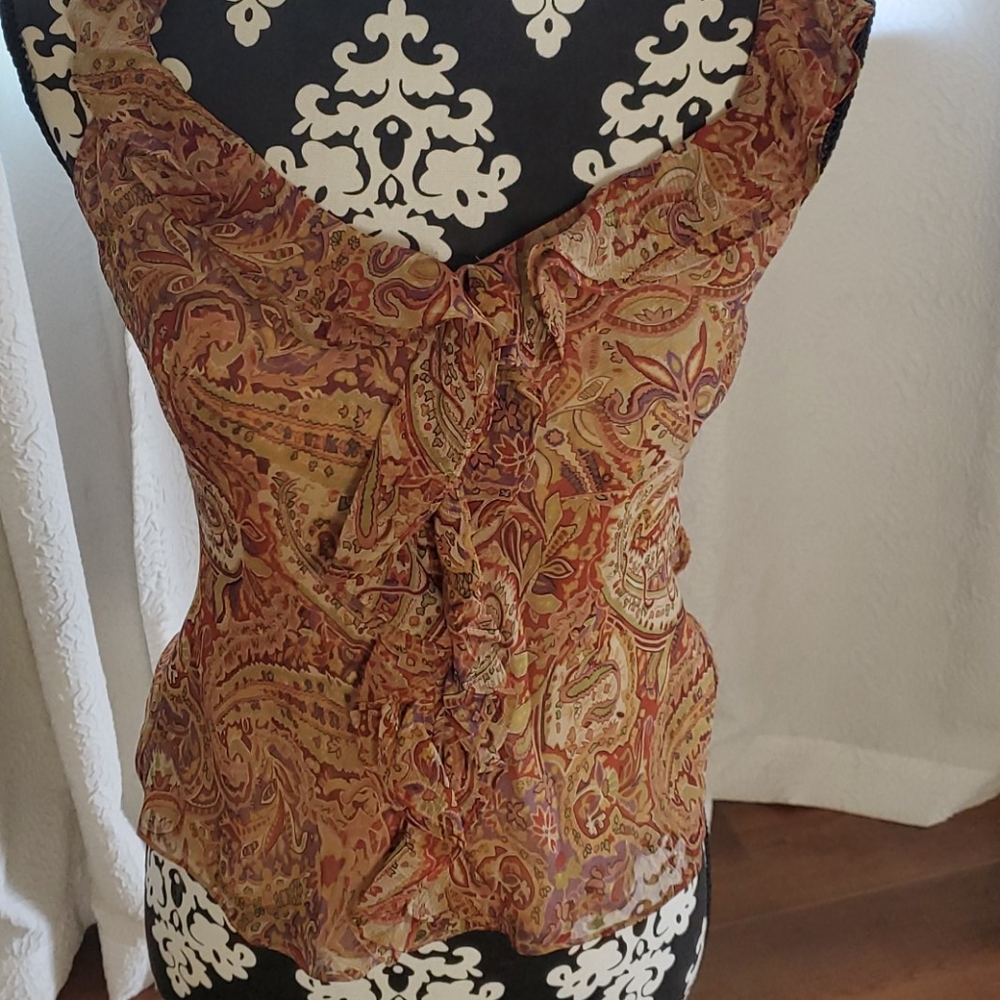 Lauren Ralph Lauren Silk Ruffled Tank Top